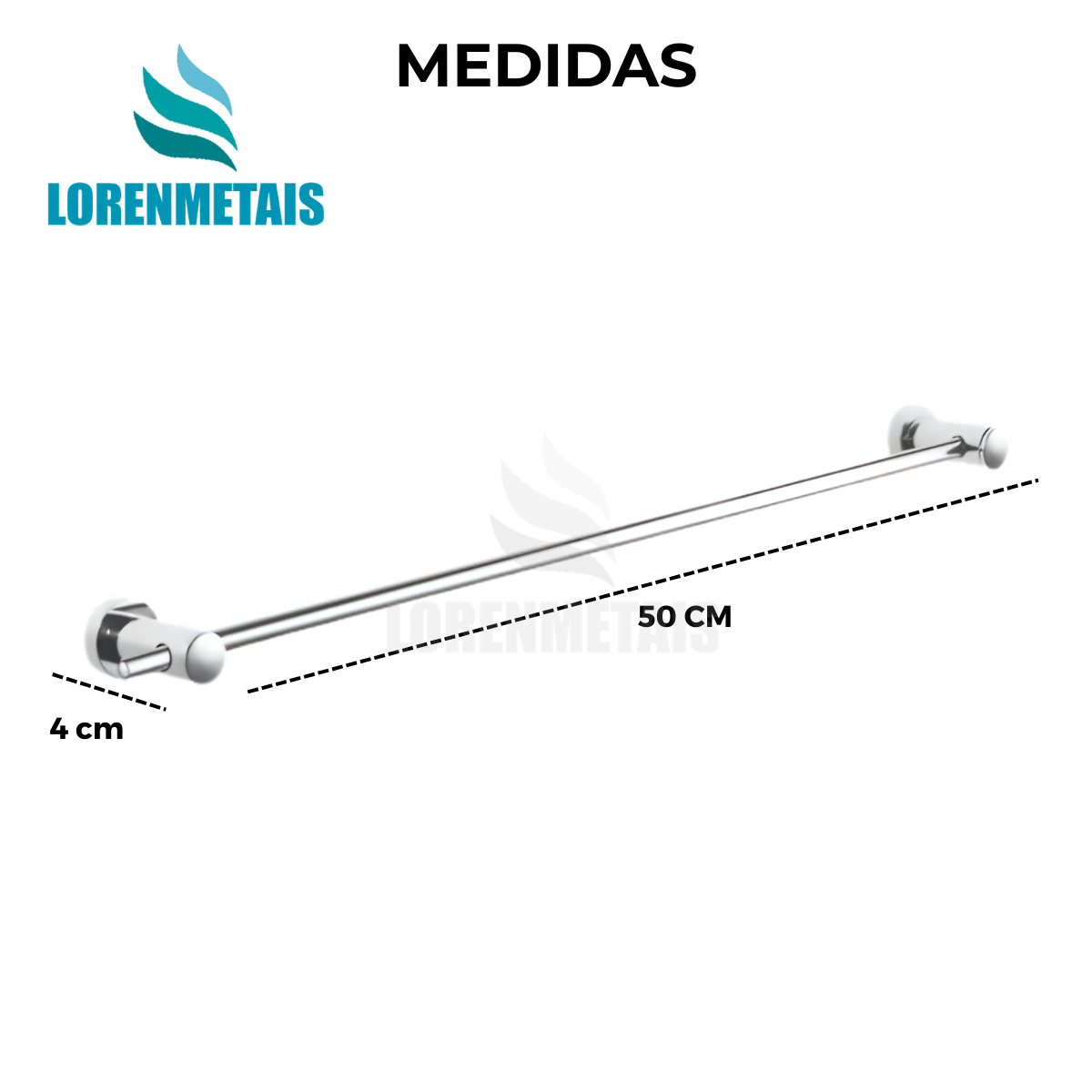 Barra Porta Toalha de Parede em Metal para Banheiro - 24013 - Conceito Metais (foto 2)