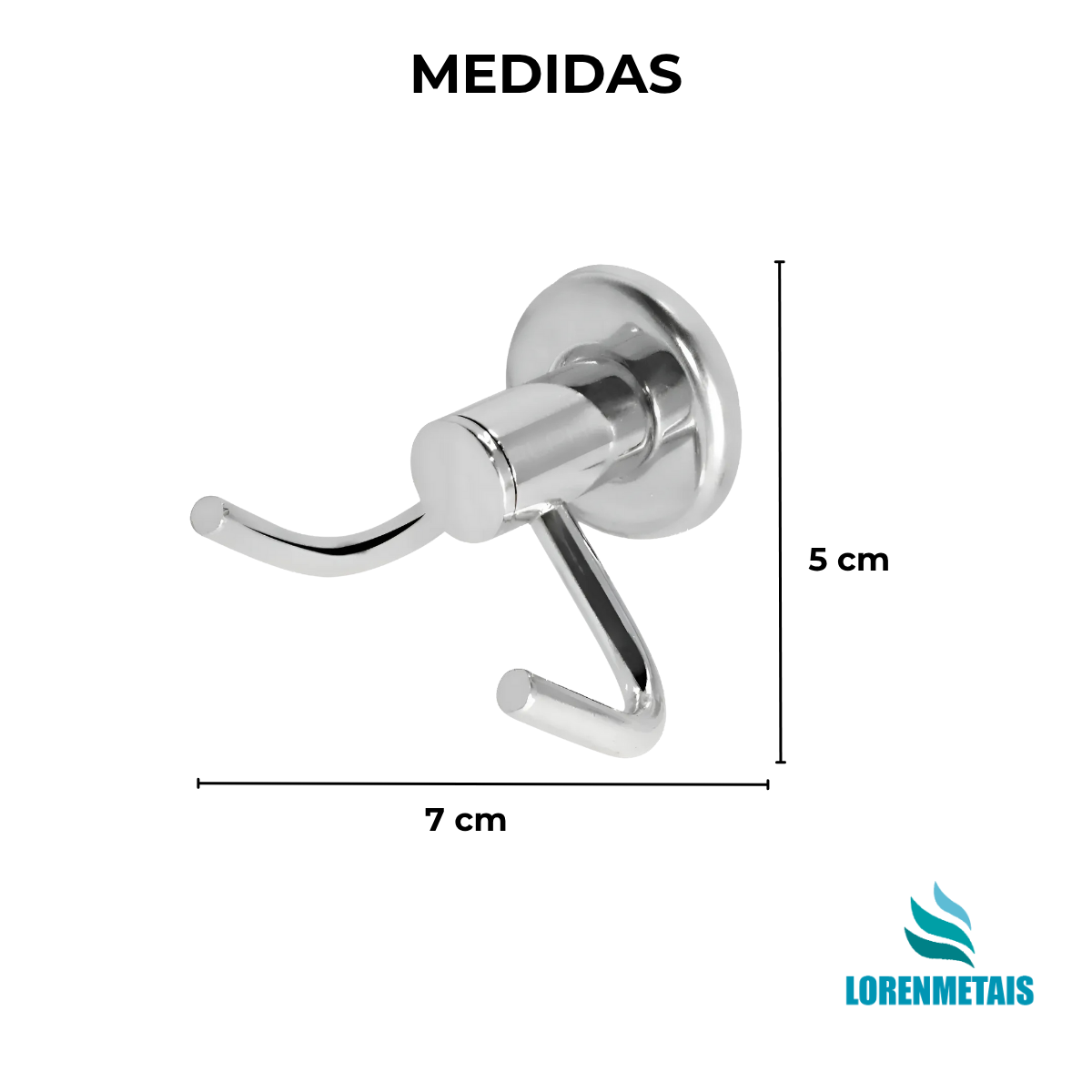 Cabide de parede gancho duplo para banheiro - 29002 - Conceito Metais (foto 2)