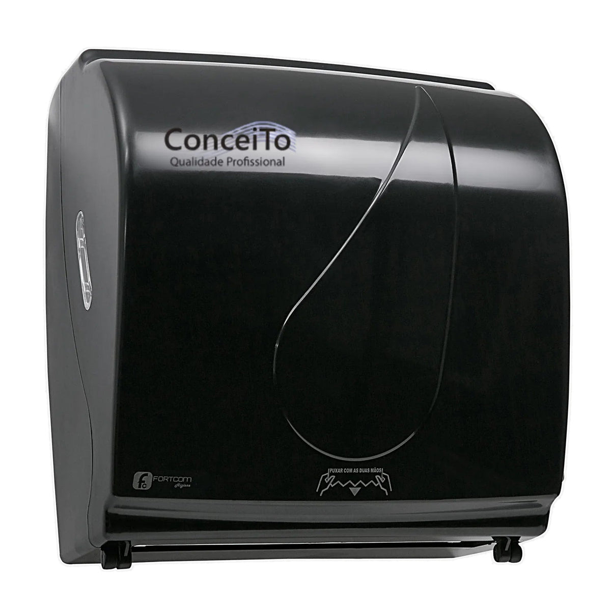 Dispensador de papel toalha bobina auto corte compacto ABS black - 8007 - Conceito Metais