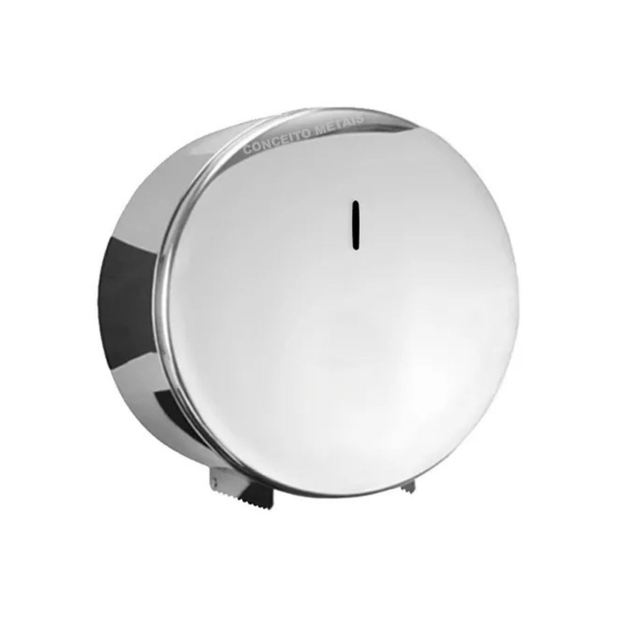 Dispenser de papel higiênico inox cromado sem porta cadeado 400 mt - 20003 - Conceito Metais