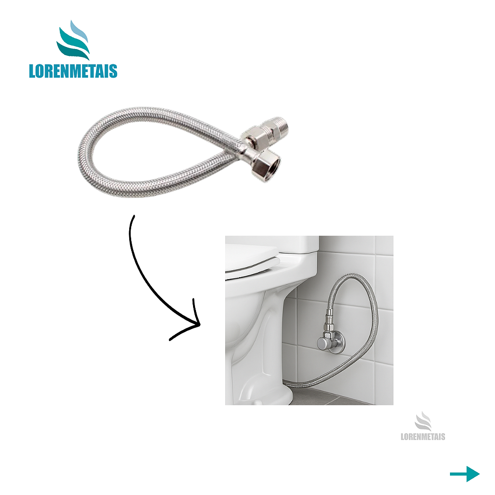Engate Flexível Metal Inox Trançado 40CM - 13136 - Conceito Metais (foto 5)