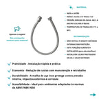 Engate Flexível Metal Inox Trançado 40CM - 13136 - detalhes - Conceito Metais