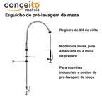 Esguicho de pré-lavagem de mesa para cozinha industrial - 2001: características
