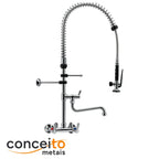 Esguicho pré-lavagem misturador parede 200mm com bica adicional para cozinha industrial - 2008