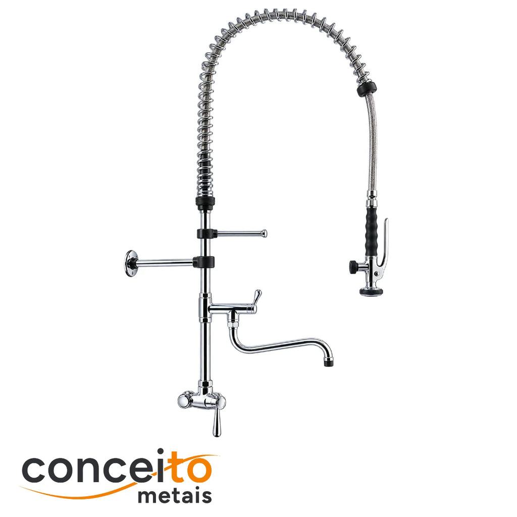 Esguicho de pré-lavagem de parede com bica adicional para cozinha industrial - 2004
