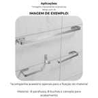 Kit 4 acessórios para banheiro alumínio cromado - 31001 - exemplos de aplicação - Conceito Metais