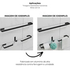 Kit 4 acessórios para banheiro preto fosco - 31002 - exemplos de aplicação (foto 5) - Conceito Metais