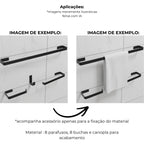 Kit 4 acessórios para banheiro preto fosco - 31002 - exemplos de aplicação - Conceito Metais
