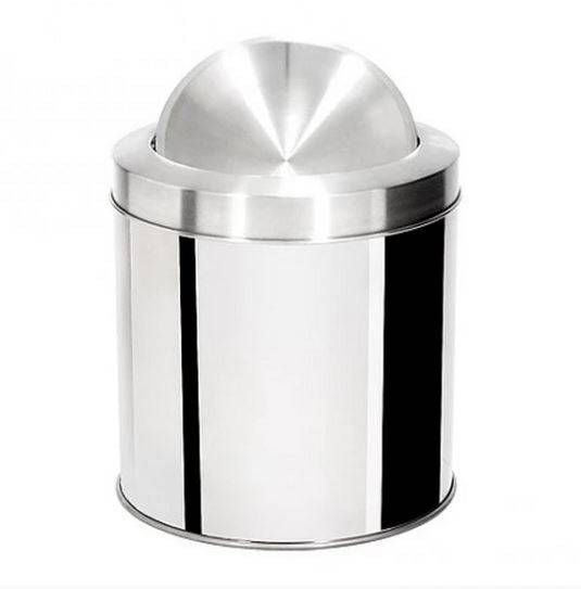 Lixeira em Aço Inox Com Tampa Basculante 15 Litros - 11009 - Conceito Metais