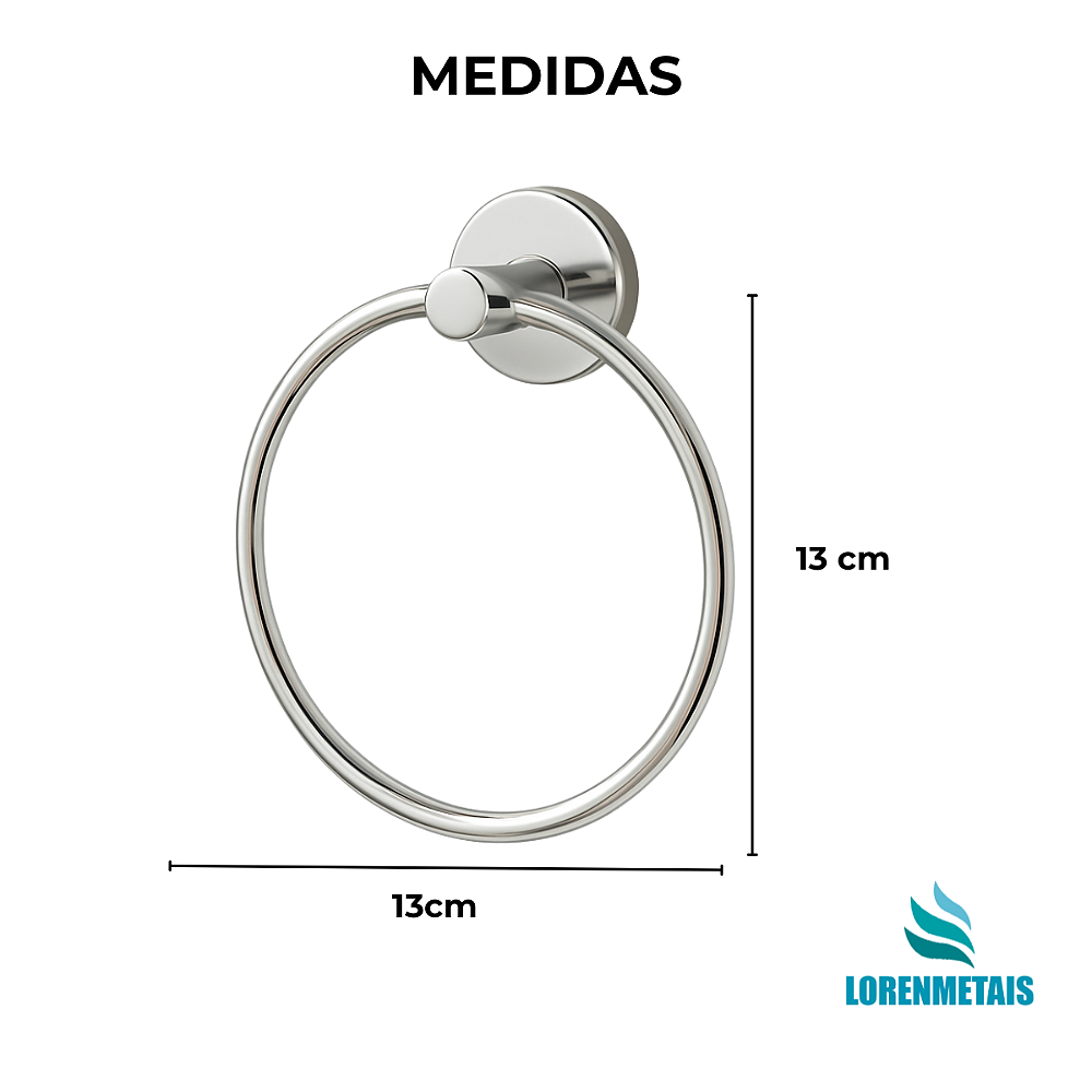 Porta toalha de argola para banheiro - 29004 - Conceito Metais (foto 2)