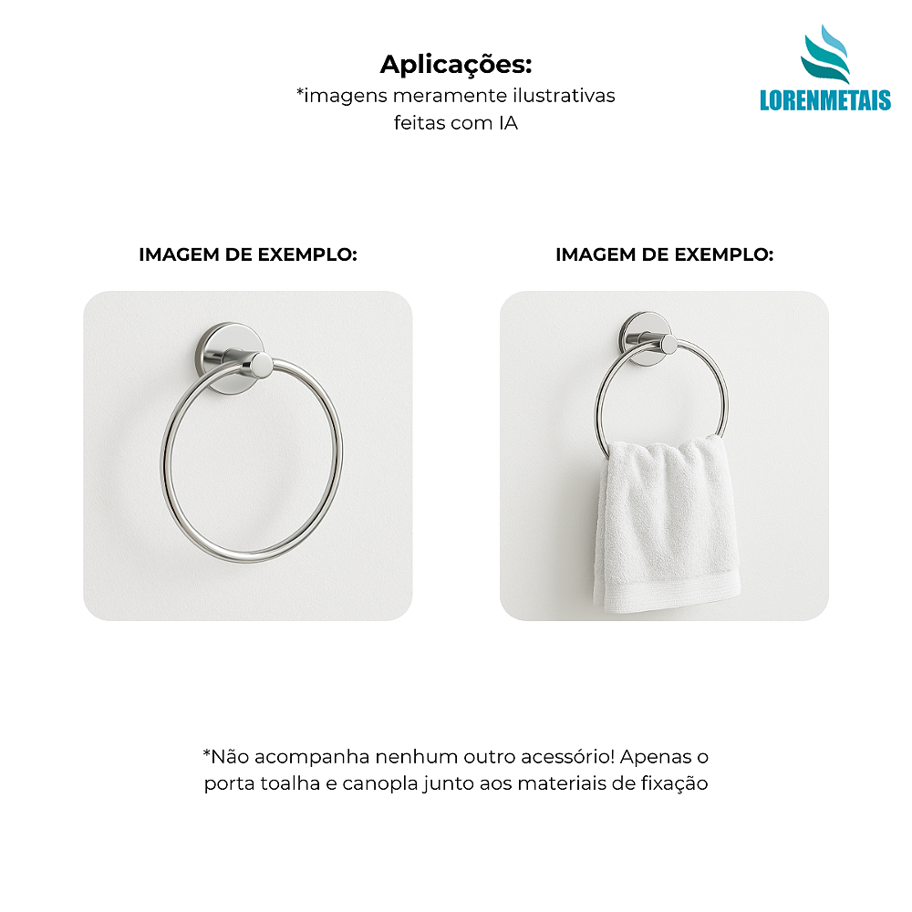 Porta toalha de argola para banheiro - 29004 - Conceito Metais (foto 4)