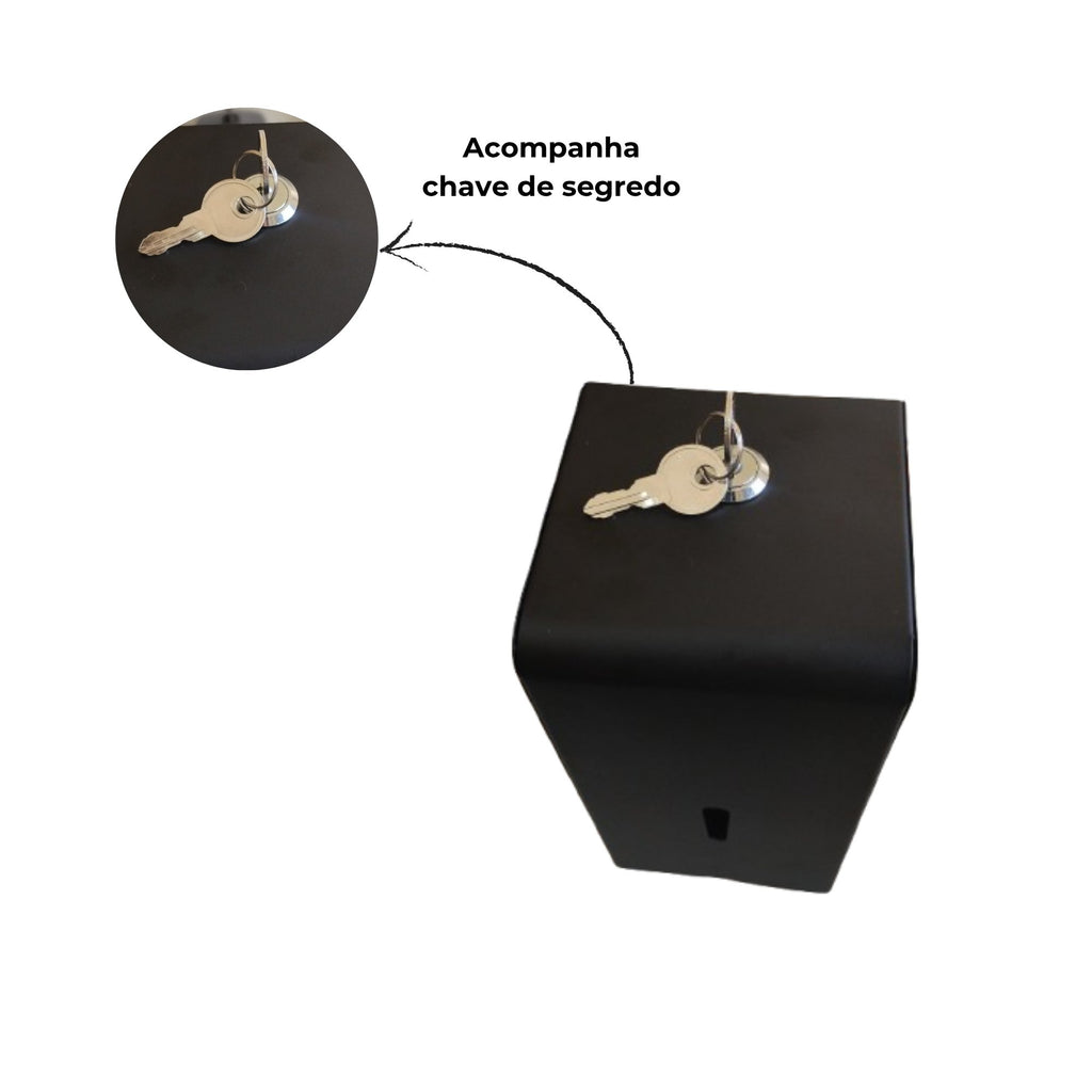 Saboneteira aço carbono e tampa de inox preto fosco com chave e reservatório 1000 ml - 13677 - detalhes (foto 6) - Conceito M