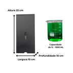 Saboneteira aço carbono e tampa de inox preto fosco com chave e reservatório 1000 ml - 13677 - medidas - Conceito Metais