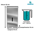 Saboneteira aço inox 304 polido com chave e reservatório 1.000 ml - 13813 (foto 5)