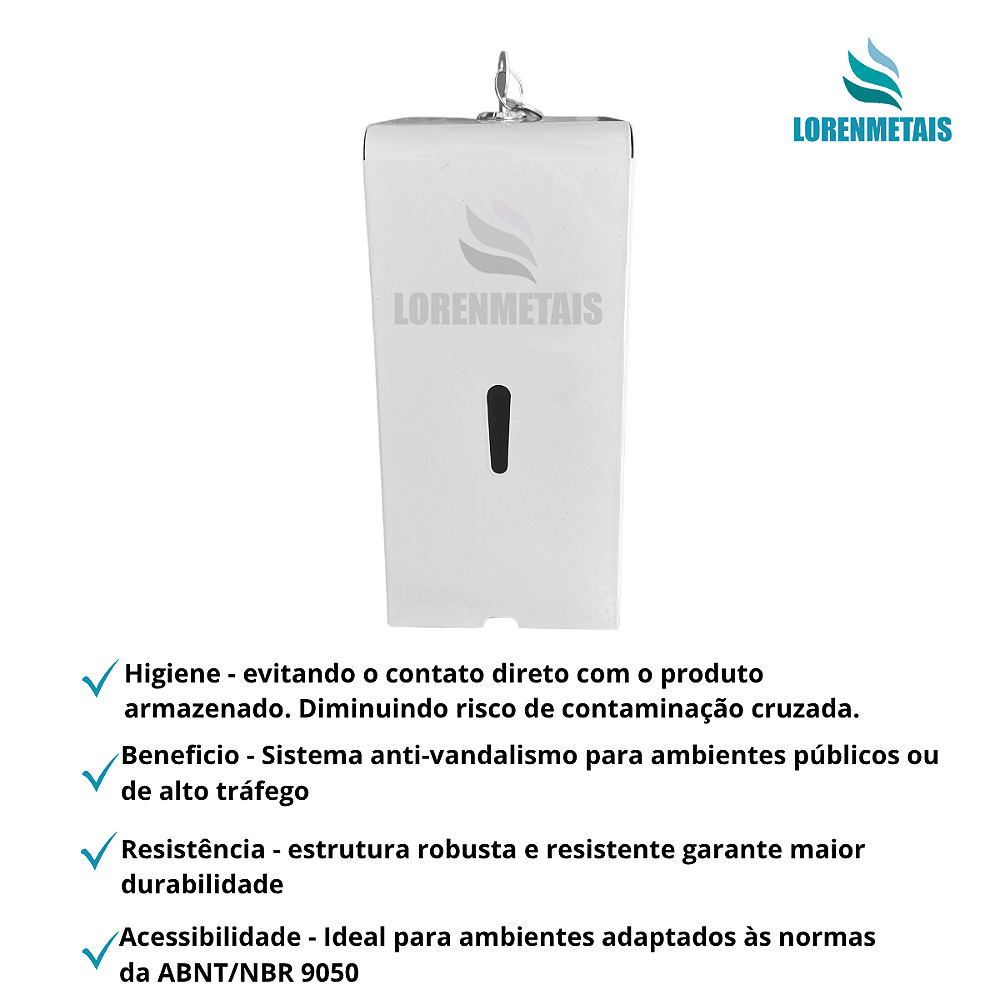 Saboneteira em Metal Reforçado c/ Chave e Reservatório 800 ml - 13676 - Conceito Metais (foto 2)