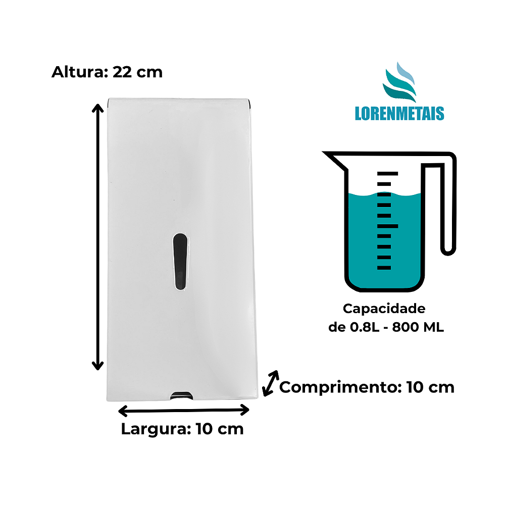 Saboneteira em Metal Reforçado c/ Chave e Reservatório 800 ml - 13676 - Conceito Metais (foto 6)