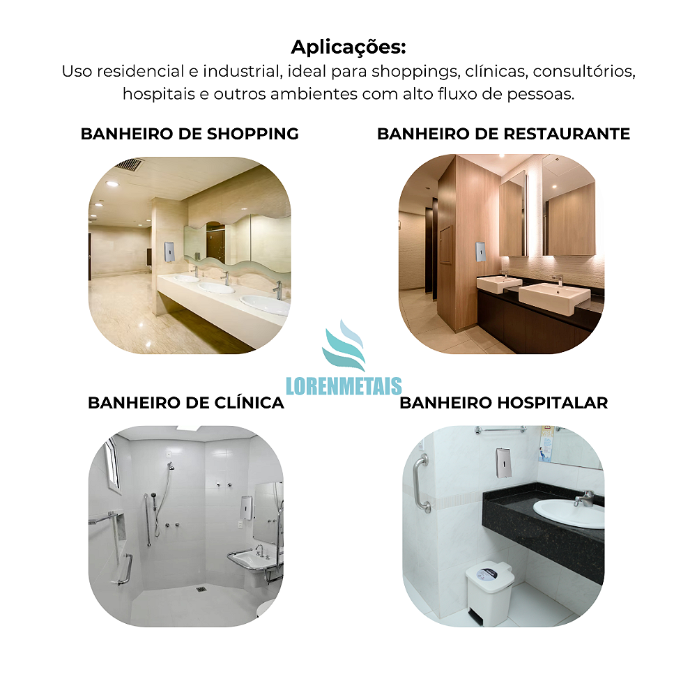 Saboneteira em Metal Reforçado c/ Chave e Reservatório 800 ml - 13676 - Conceito Metais (foto 8)