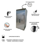 Saboneteira Inox Reservatório 800 ml com bico dosador de espuma - 13681 - detalhes - Conceito Metais