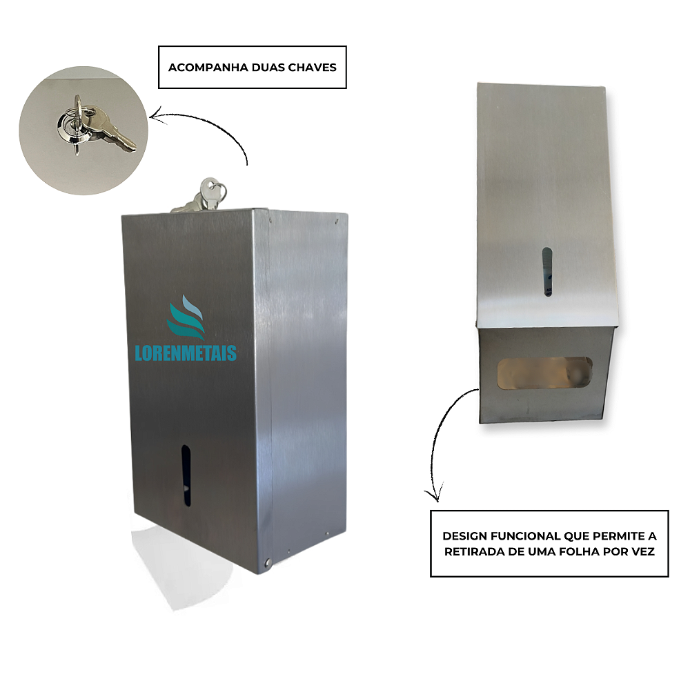 Toalheiro Cai Cai em Aço Inox Escovado - 12865 - Conceito Metais (foto 2)