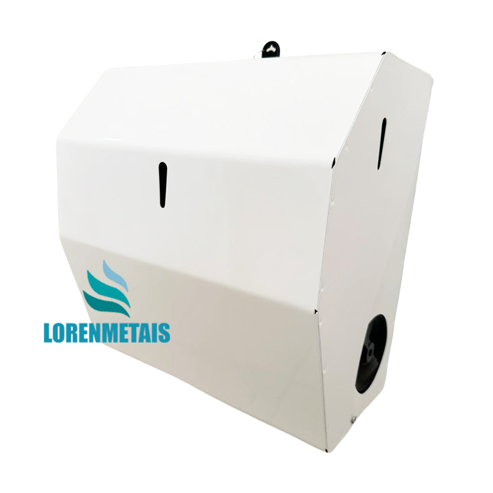 Toalheiro Dispenser Papel Toalha Bobina Auto Corte Compacto Branco - 13296 - Conceito Metais (foto 4)