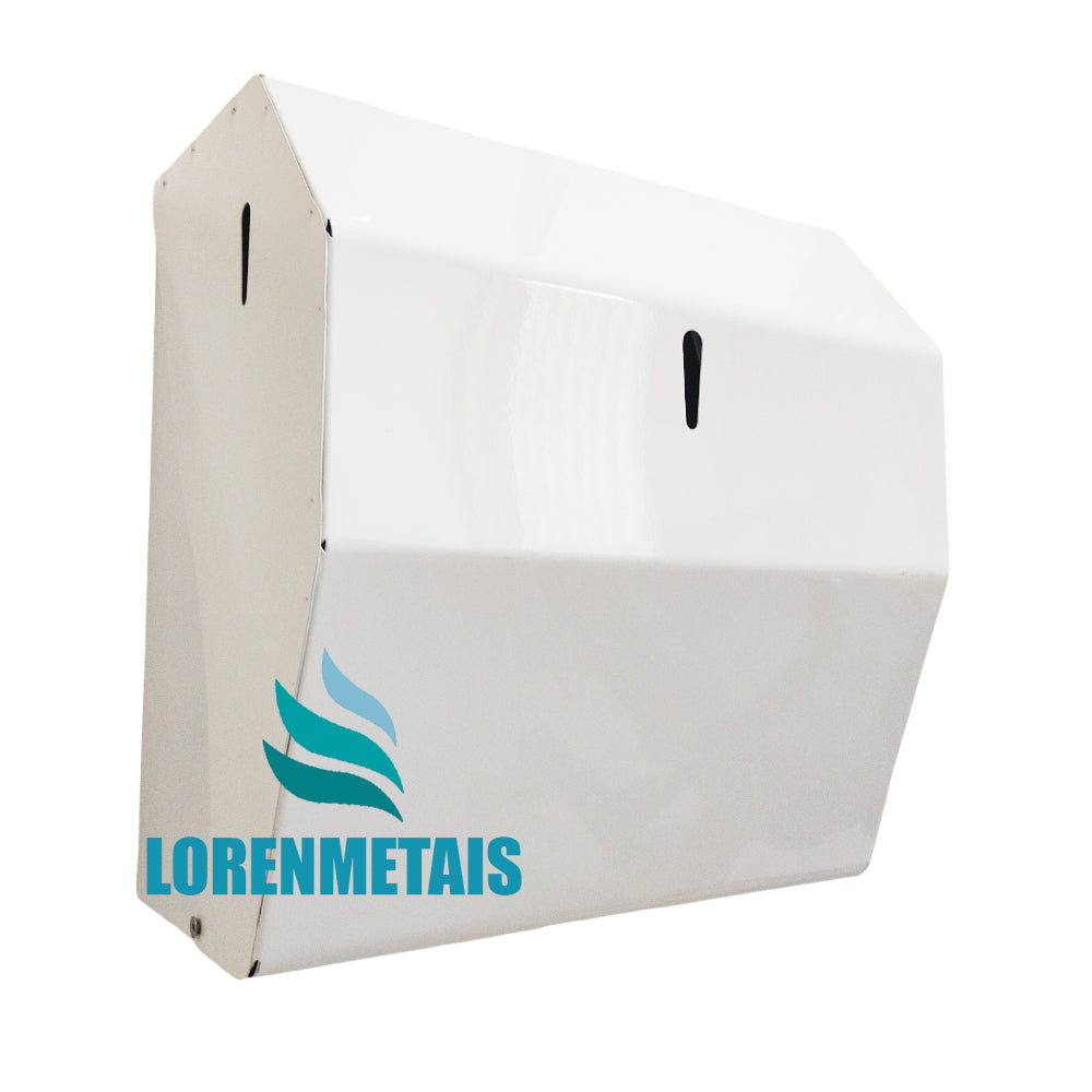 Toalheiro Dispenser Papel Toalha Bobina Auto Corte Compacto Branco - 13296 - Conceito Metais (foto 5)