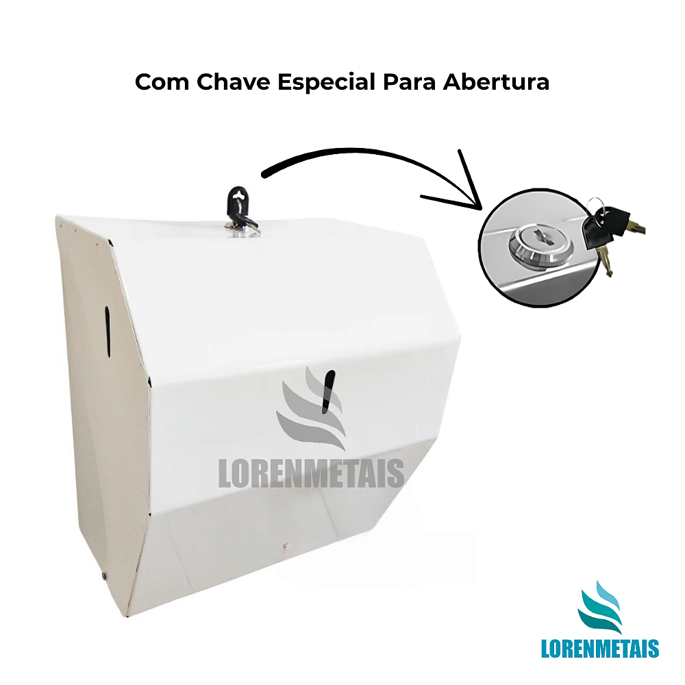 Toalheiro Dispenser Papel Toalha Bobina Auto Corte Compacto Branco - 13296 - Conceito Metais