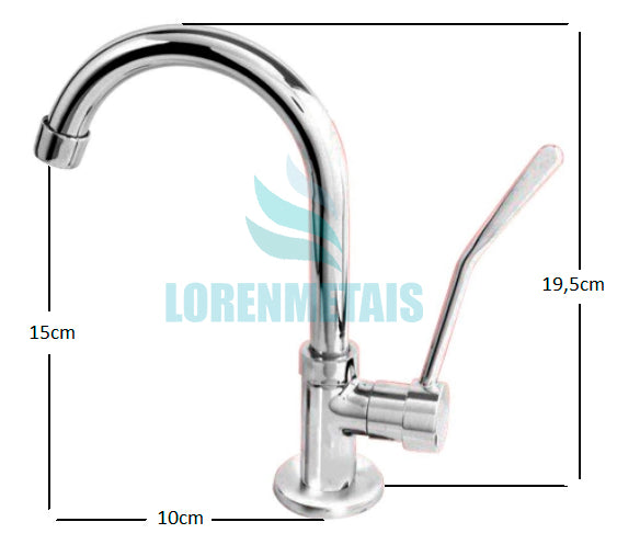 Torneira Clínica Hospitalar Cotovelo ABS Conforme NBR 9050 - 12022P - Conceito Metais (foto 2)