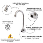 Torneira com sensor bica móvel anti vandalismo - 35000 - detalhes - Conceito Metais