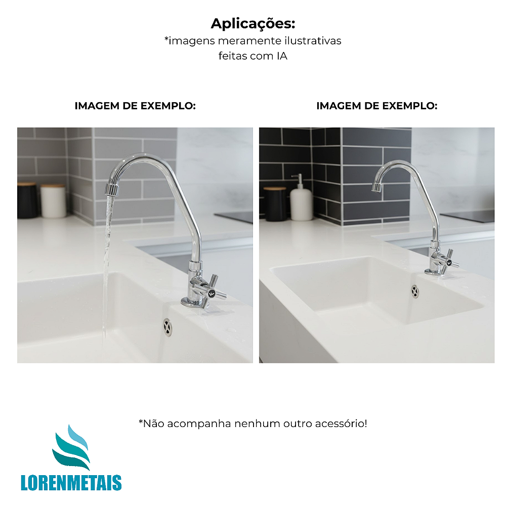 Torneira de Bica Alta Para Cozinha C/ Acionamento Cruz - 13903 - Conceito Metais (foto 5)