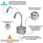 Torneira de parede automática com sensor em aço inox - 35004 - Conceito Metais (foto 3)