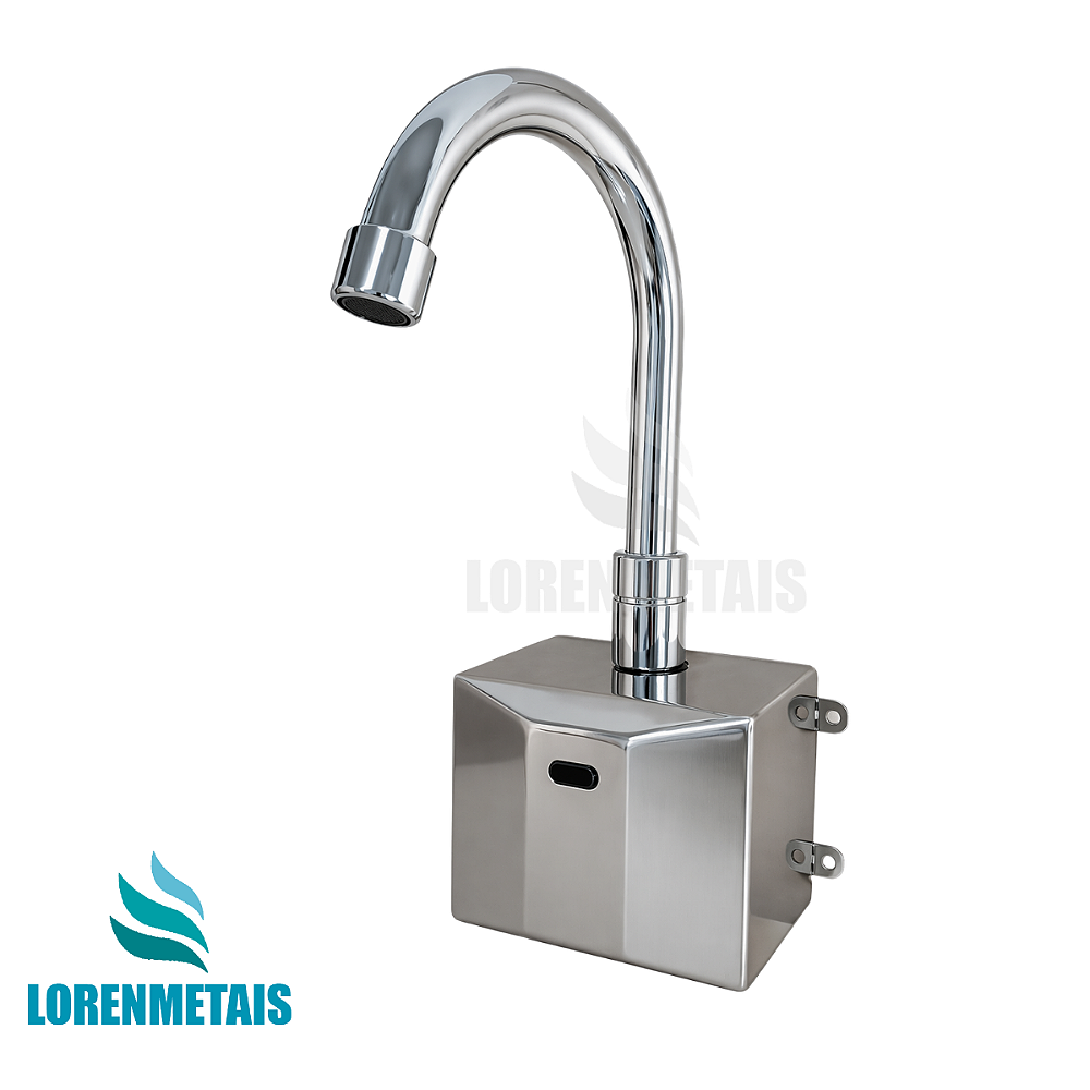 Torneira de parede automática com sensor em aço inox - 35004 - Conceito Metais