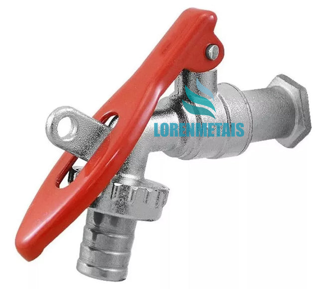 Torneira Esfera Jardim Metal Para Cadeado Bico Mangueira - 13272 - Conceito Metais