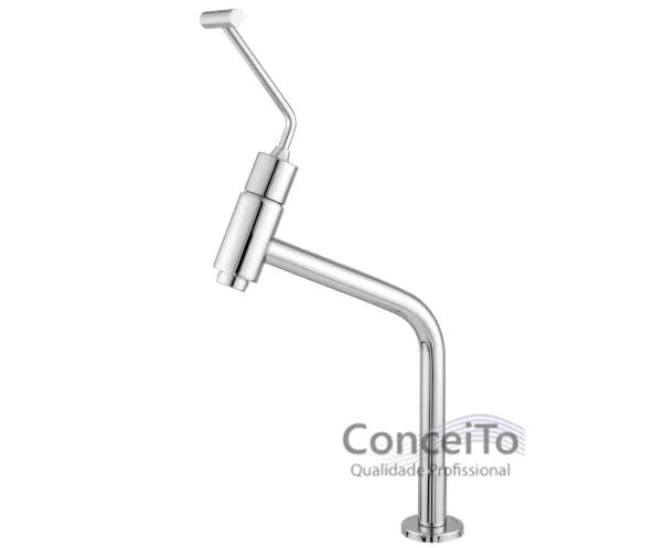 Torneira temporizada PNE com arejador anti furto 45° bica alta 13cm - 3705 - Conceito Metais