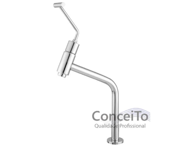Torneira temporizada PNE com arejador anti furto 45° bica alta 26cm - 3706 - Conceito Metais