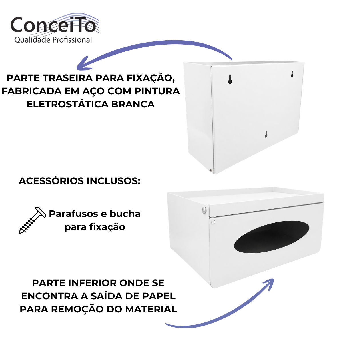 Toalheiro Dispenser Fabricado em Aço com Pintura Eletrostática Branca Interfolhado - 13684 - Image 3